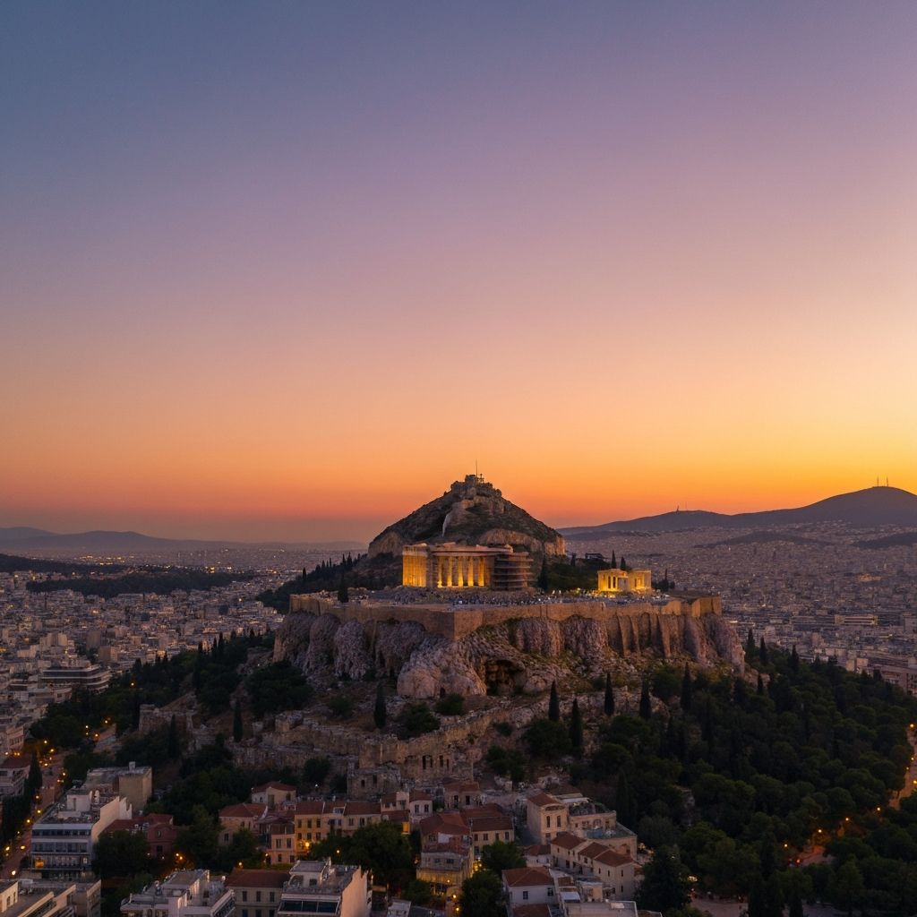 Kolonaki area with Lycabettus Hill view